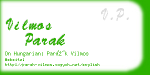 vilmos parak business card